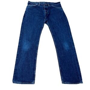 Shockoe Atelier Jeans Men 33x28 Slim Straight Selvage Denim Button Fly Dark A43